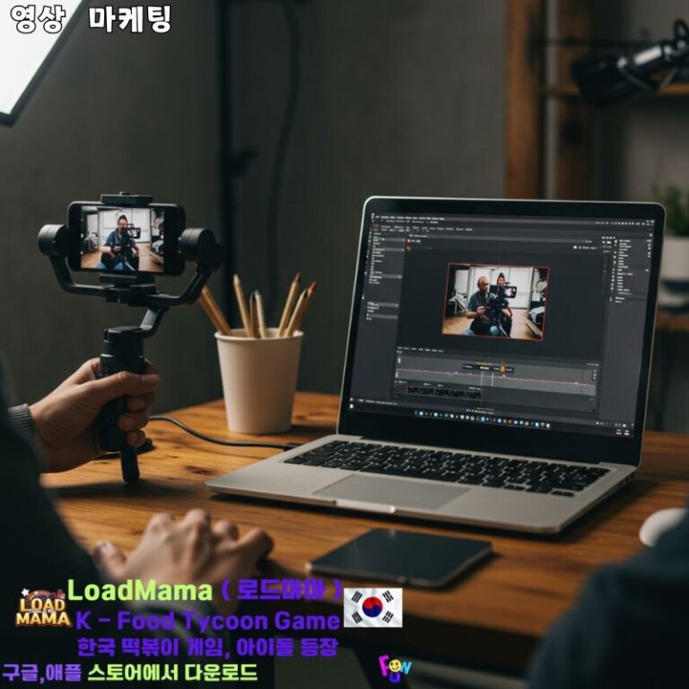 영상이 촬영되고 편집되는 비하인드 씬 장면입니다